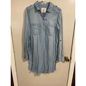 Soft jean long sleeve dress